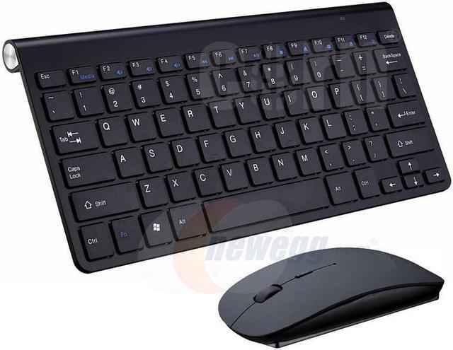 Alt view image 3 of 6 - CORN Black Mini Keyboard & Mouse With RF 2.4GHZ Wireless Connection by a USB Nano Receiver, and Super Thin Design