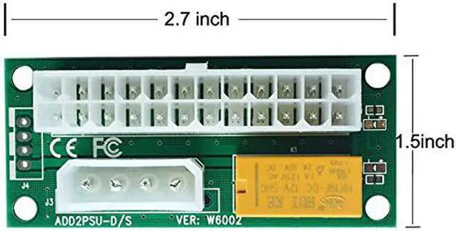 Alt view image 2 of 4 - CORN 2-PACK Add2PSU Multiple Power Supply Adapter (ATX 24Pin to Molex 4Pin) and Daisy Chain Connector-Ethereum Mining ETH Rig Dual power supply Connector