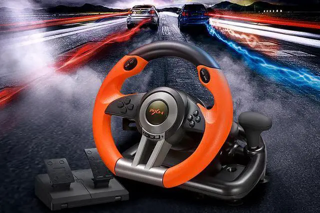 Alt view image 5 of 6 - CORN Racing Wheel Apex for PC Game Joystick Simulator Professional for Windows/PS3/PS4/Xbox One Gaming Controller - Orange/Yellow