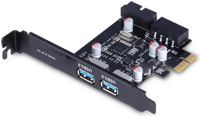 Alt view image 3 of 6 - CORN 2 Port USB 3.0 to PCI-e PCI Express Card Adapter Converter Motherboard 20 Pin Connector