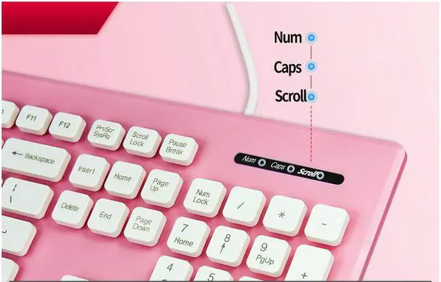 Alt view image 4 of 6 - COOLXSPEED K1808 Ultrathin Ergonomic  Design Wired Keyboard -103 Chiclet Keys - US English Layout, 1.5 m USB Cable, Support Win7/8/10/Mac 10.2 or Latest Version(Pink)