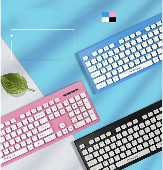 Alt view image 5 of 6 - COOLXSPEED K1808 Ultrathin Ergonomic  Design Wired Keyboard -103 Chiclet Keys - US English Layout, 1.5 m USB Cable, Support Win7/8/10/Mac 10.2 or Latest Version(Pink)