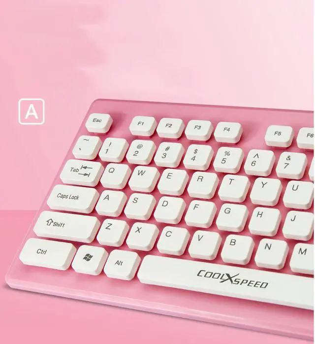Alt view image 6 of 6 - COOLXSPEED K1808 Ultrathin Ergonomic  Design Wired Keyboard -103 Chiclet Keys - US English Layout, 1.5 m USB Cable, Support Win7/8/10/Mac 10.2 or Latest Version(Pink)