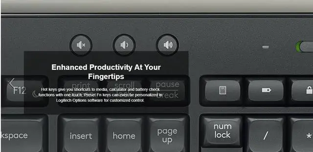 Alt view image 4 of 7 - Logitech MK545 Advanced Wireless Keyboard and Mouse Combo-Black