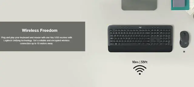 Alt view image 6 of 7 - Logitech MK545 Advanced Wireless Keyboard and Mouse Combo-Black