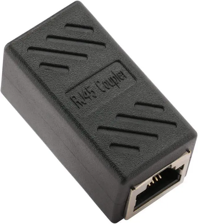 Main image of Ethernet RJ45 adapter - Shielded In-Line Coupler for Cat6/Cat5e/Cat5 Ethernet Cable Extender Connector - Female to Female, Black