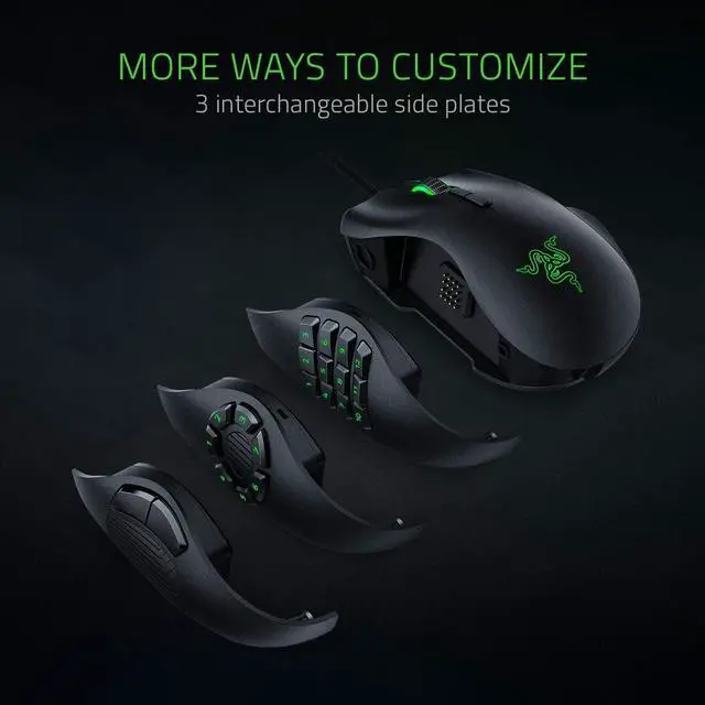Alt view image 5 of 7 - OEM Razer Naga Trinity - Chroma Gaming Mouse Interchangeable Side Plates - Up to 19 Programmable buttons (No retail box)
