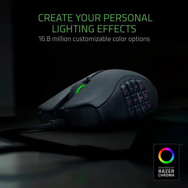 Alt view image 7 of 7 - OEM Razer Naga Trinity - Chroma Gaming Mouse Interchangeable Side Plates - Up to 19 Programmable buttons (No retail box)