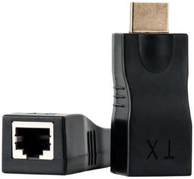 Alt view image 5 of 7 - 2018 HDMI Extender, Up to 100ft HDMI Ethernet Network Extender Adapter Over RJ45 Cat5e Cat6 Cable (30M Sender + Receiver, 1 Port RJ45) Not Support MAC