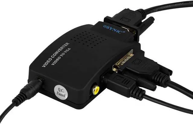 Alt view image 5 of 7 - CORN RCA Composite AV S-Video to VGA Converter Box CCTV DVR PC Laptop to TV Projector VGA Input to VGA Output Video Converter Adapter