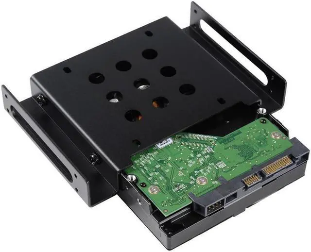 Alt view image 4 of 7 - Aluminum 2.5 " & 3.5 " SATA HDD SSD to 5.25 bracket adapter 2.5 to 5.25 or 3.5 to 5.25 hard drive bay converter mounting kit