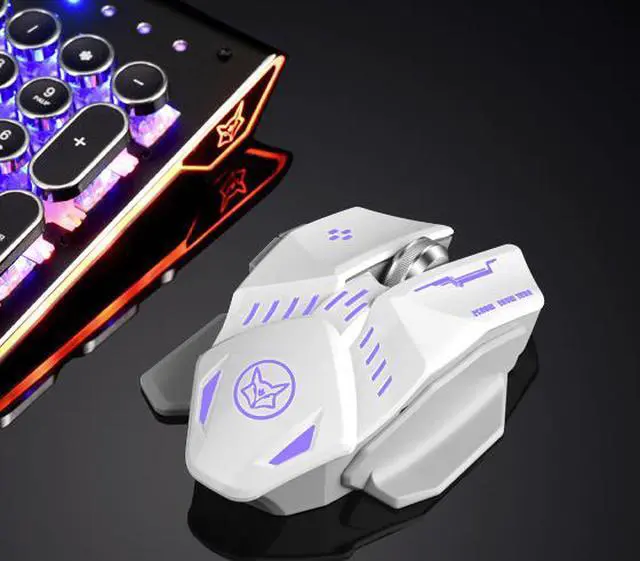 Alt view image 3 of 5 - CORN Q11 Ergonomic Design, Cool Exterior USB Charging2.4Ghz 10 m  Wireless1600DPI Silent Clicking Mouse-White
