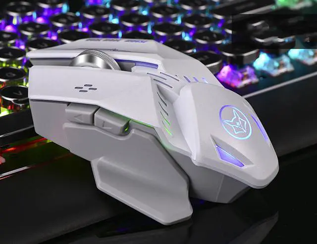 Alt view image 5 of 5 - CORN Q11 Ergonomic Design, Cool Exterior USB Charging2.4Ghz 10 m  Wireless1600DPI Silent Clicking Mouse-White