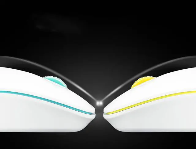 Alt view image 2 of 5 - Asus UT220 Ergonomic Design, Classic Exterior 2.4GHz 10m 1600DPI Wireless Mouse  For Office And Game, High Compatibility Support PC, and Laptop  - White, Yellow Side Scroll Wheel