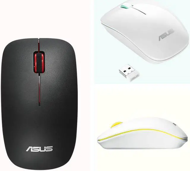 Alt view image 3 of 5 - Asus UT220 Ergonomic Design, Classic Exterior 2.4GHz 10m 1600DPI Wireless Mouse  For Office And Game, High Compatibility Support PC, and Laptop  - White, Yellow Side Scroll Wheel