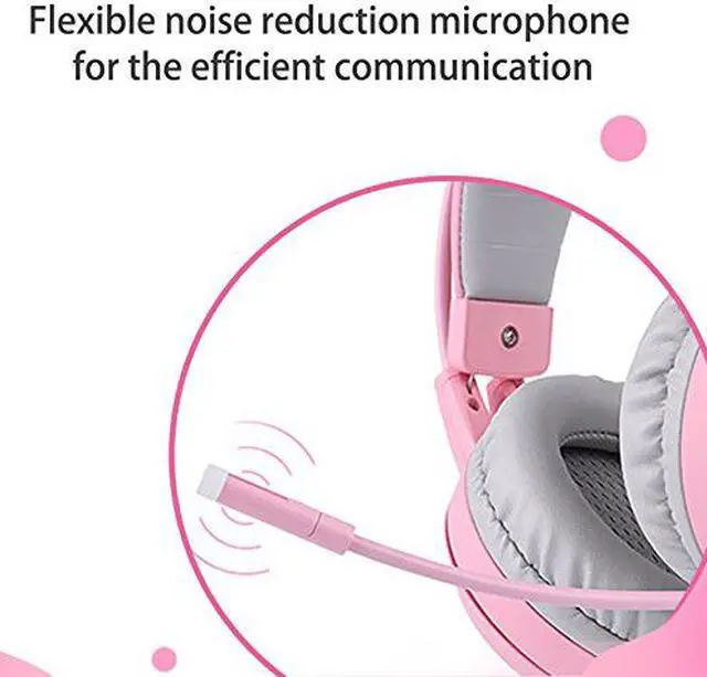 Alt view image 3 of 14 - SOMIC G951pink Gaming Headset For PC, PS4, Laptop: 7.1 Virtual Surround Sound Detachable Cat Ear Headphones LED, USB, Lightweight Self-adjusting Over-Ear Headphones For Girlfriend Women