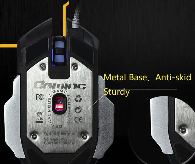 Alt view image 2 of 6 - CORN X10  Ergonomic Design, Cool Exterior 6-button  Wired 3200DPI Gaming Mouse, Colorful Breathing Backlit - Black