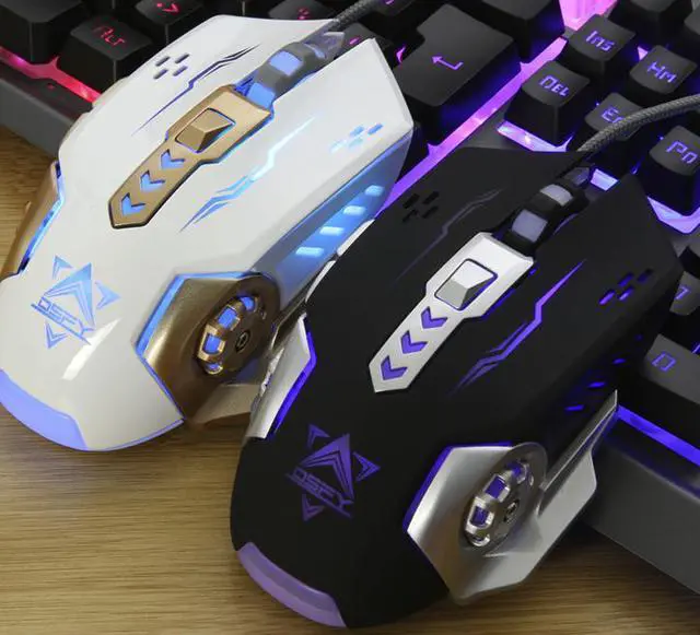 Alt view image 4 of 6 - CORN X10  Ergonomic Design, Cool Exterior 6-button  Wired 3200DPI Gaming Mouse, Colorful Breathing Backlit - Black
