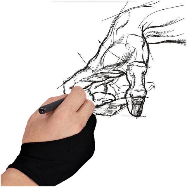 Professional Size Artist Drawing Glove Anti-fouling Lycra Glove for Light  Box, Graphic Tablet, Pen Display and iPad Pro Pencil Huion Graphic Tablet  Drawing(Black) 