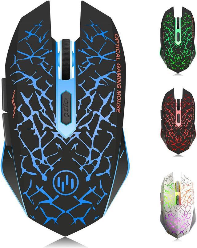 TENMOS K6 Gaming Mouse, Rechargeable Silent LED Optical Computer Mice with USB Receiver, 3 Adjustable DPI Level and 6 Buttons, Auto Sleeping Compatible Laptop/PC/Notebook (Blue Gaming Mice - Newegg.com