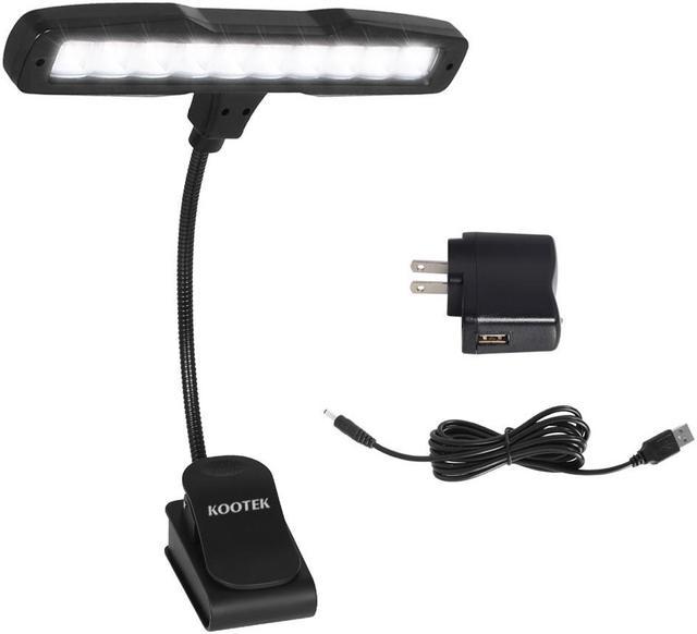 Kootek Clip On Book Lights Music Light Stand 10 LED Orchestra Lamp  Adjustable Neck Reading Light Rechargeable USB Desk Lamp 