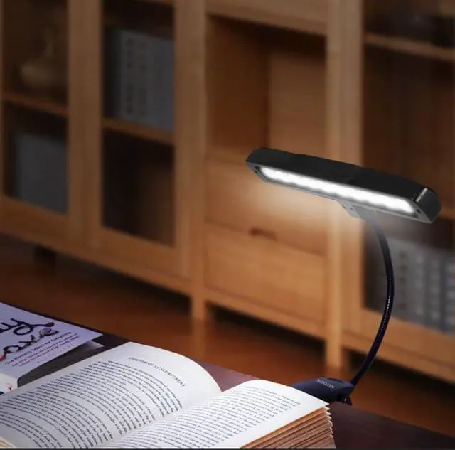 Alt view image 5 of 5 - CORN Clip On Book Lights Music Light Stand 19 LED Orchestra Lamp Adjustable Neck Reading Light Rechargeable USB Desk Lamp 3000k-4200k-6500k