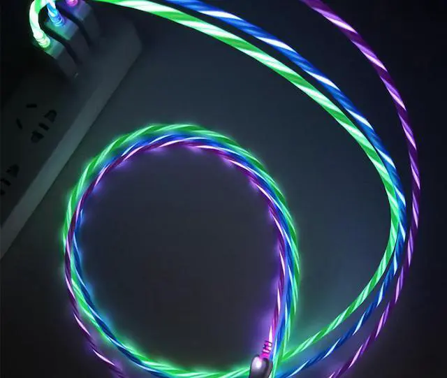 Alt view image 2 of 4 - CORN 3Ft Glow in the Dark Light up LED Lightning Charging Cable for iPhone 8 8 plus 7 7 Plus 6 6 Plus iPhone LED cable iPhone 8 led charging cable led iPhone cable iPhone 8 led cable