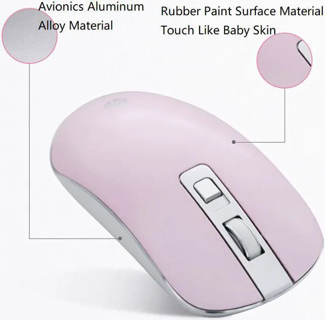 Alt view image 4 of 7 - HP S4000 Ergonomic Design, Cute Exterior 2.4Ghz 10m  Wireless  Silent Clicking Mouse  For Office And Game, Gift for Her - Pink