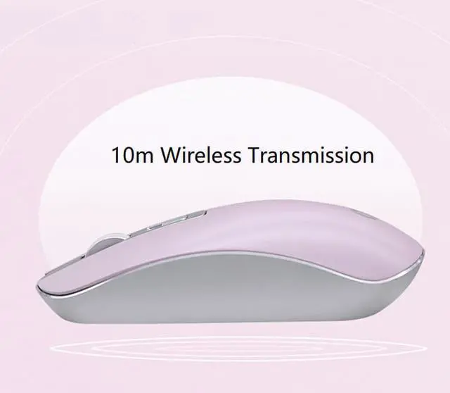 Alt view image 5 of 7 - HP S4000 Ergonomic Design, Cute Exterior 2.4Ghz 10m  Wireless  Silent Clicking Mouse  For Office And Game, Gift for Her - Pink