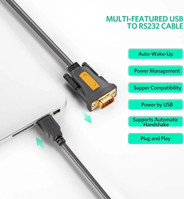 Alt view image 2 of 7 - UGREEN USB 2.0 to RS232 DB9 Serial Cable Male A Converter Adapter with PL2303 Chipset for Windows 10, 8.1, 8, 7, Vista, XP, 2000, Linux and Mac OS X 10.6 and Above