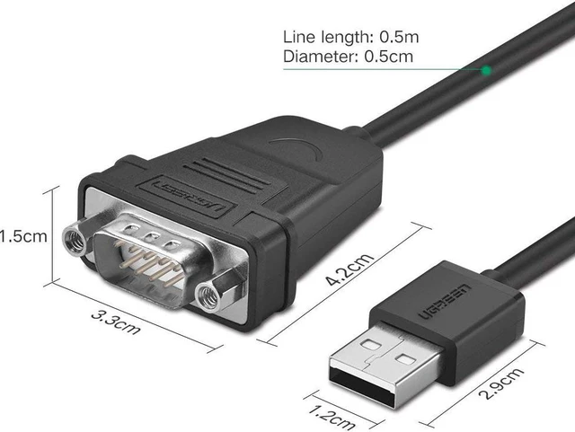 Alt view image 4 of 7 - UGREEN USB to DB9 RS232 Cable Converter USB 2.0 to Serial Adapter Hexnuts Male with Prolific PL2303 Chipset, Compatible with Windows 10/8.1/8/7, Linux, and Mac OS