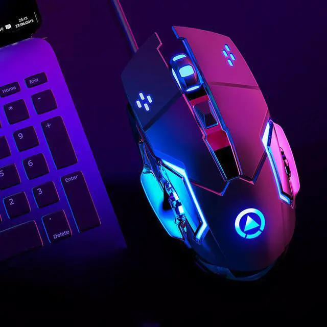 Alt view image 3 of 7 - CORN V2  19 Non-conflicting Keys, Ergonomic Design, Cool Exterior Mechanical Feeling Rainbow  Backlit LED Light  Wired  Keyboard And 3200DPI Mouse Gaming  Combo For Office And Game - Black