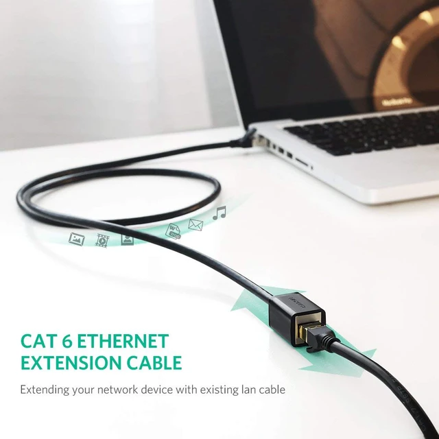 Alt view image 7 of 7 - UGREEN Ethernet Extension Cable Network Cat6 Extension Patch Cable RJ45 Cords Shielded Male to Female Connector