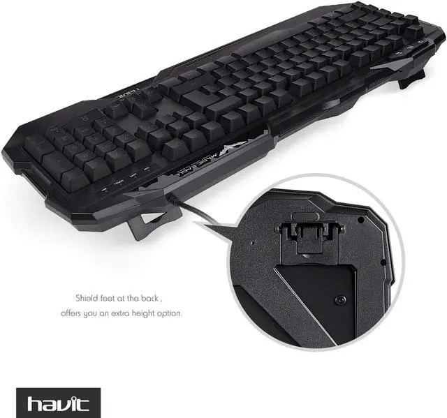 Alt view image 2 of 6 - HAVIT Rainbow Backlit Wired Gaming Keyboard Mouse Combo