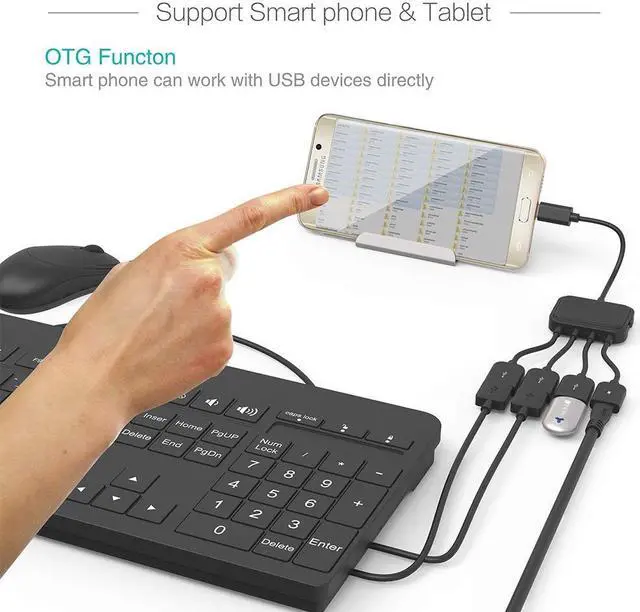 Alt view image 4 of 7 - CORN Micro USB HUB Adaptor with Power, 3-Port Charging OTG Host Cable Cord Adapter for Fire TV Stick, Raspberry Pi 2 3 Pi Zero Android Smart Phone Tablet Samsung Galaxy HTC Sony Google LG/Linux