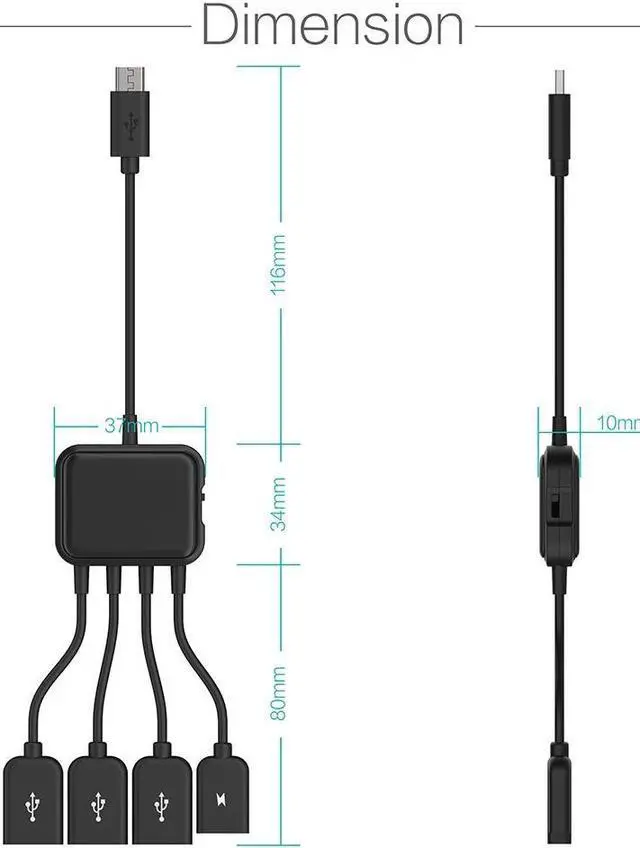 Alt view image 5 of 7 - CORN Micro USB HUB Adaptor with Power, 3-Port Charging OTG Host Cable Cord Adapter for Fire TV Stick, Raspberry Pi 2 3 Pi Zero Android Smart Phone Tablet Samsung Galaxy HTC Sony Google LG/Linux