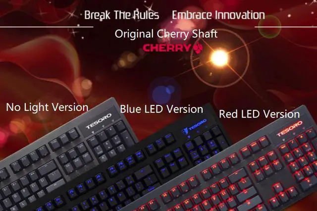 Alt view image 4 of 6 - TESORO  G7 All Non-conflicting Keys,  Ergonomic Design, Cool Exterior Red Backlit LED Light USB Wired Cherry MX Black Mechanical  Gaming Keyboard  - Black