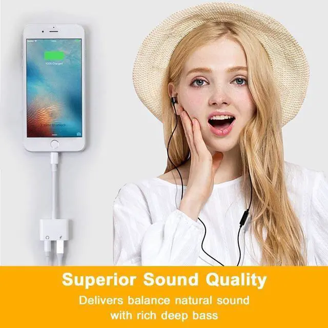Alt view image 5 of 7 - CORN Lightning Jack Headphone Adaptor Charger for 8/8 Plus iPhone 7/7 Plus/ iPhone X 10/iPad /iPod . Earphone Adapter Headphone Aux Audio & Charge Adaptor,Connector Lightning Cable Suppor iOS 12System