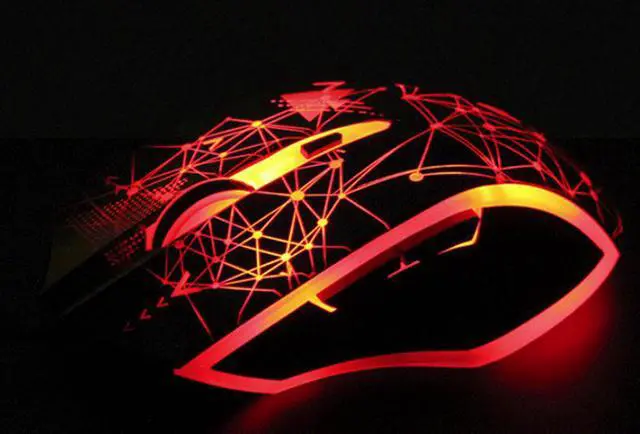 Alt view image 4 of 8 - Ajazz AJ119  Ergonomic Design, Cool Exterior 4-color Backlit 3200DPI 6 Programmable Buttons, USB Wired  Gaming Mouse-White