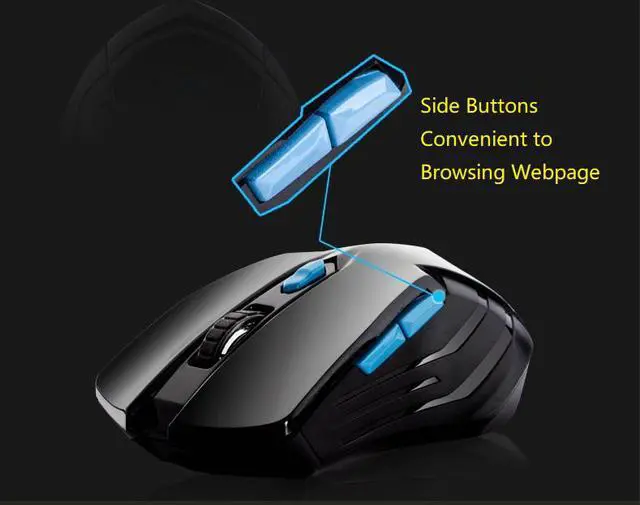 Alt view image 2 of 7 - Delog Ergonomic Design, Cool Exterior  2.4GHz Wireless Waterproof  Gaming Keyboard And Mouse Combo For PC and Laptop-Black and Blue