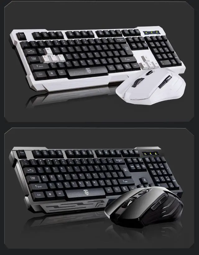 Alt view image 7 of 7 - Delog Ergonomic Design, Cool Exterior  2.4GHz Wireless Waterproof  Gaming Keyboard And Mouse Combo For PC and Laptop-Black and Blue
