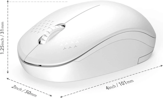Alt view image 2 of 7 - Seenda Wireless Mouse, Noiseless 2.4G Cordless Mouse Portable Computer Mice with USB Nano Receiver for PC, Tablet, Laptop and Windows/Mac/Linux - White
