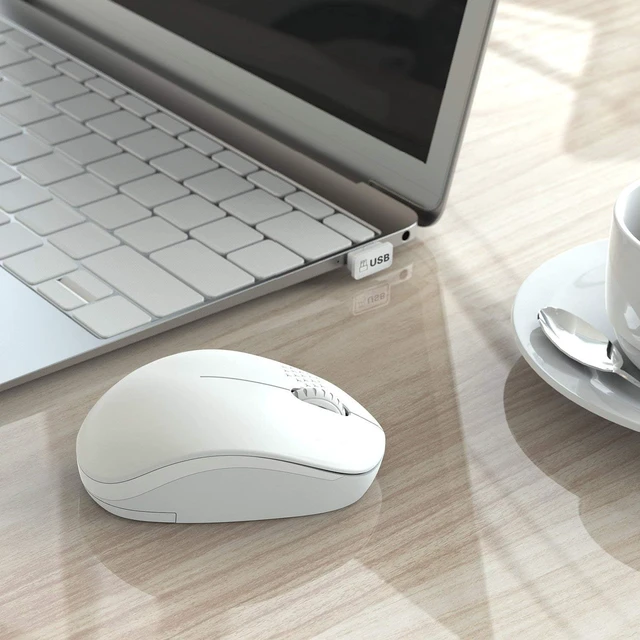 Alt view image 5 of 7 - Seenda Wireless Mouse, Noiseless 2.4G Cordless Mouse Portable Computer Mice with USB Nano Receiver for PC, Tablet, Laptop and Windows/Mac/Linux - White