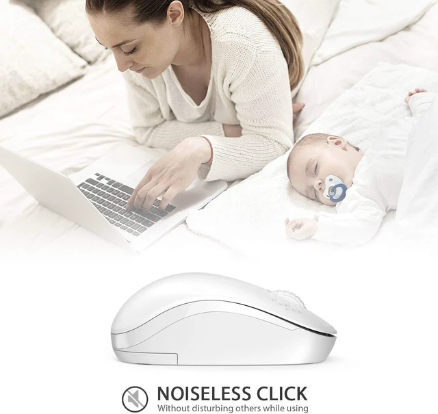 Alt view image 4 of 7 - Seenda Wireless Mouse, Noiseless 2.4G Cordless Mouse Portable Computer Mice with USB Nano Receiver for PC, Tablet, Laptop and Windows/Mac/Linux - White