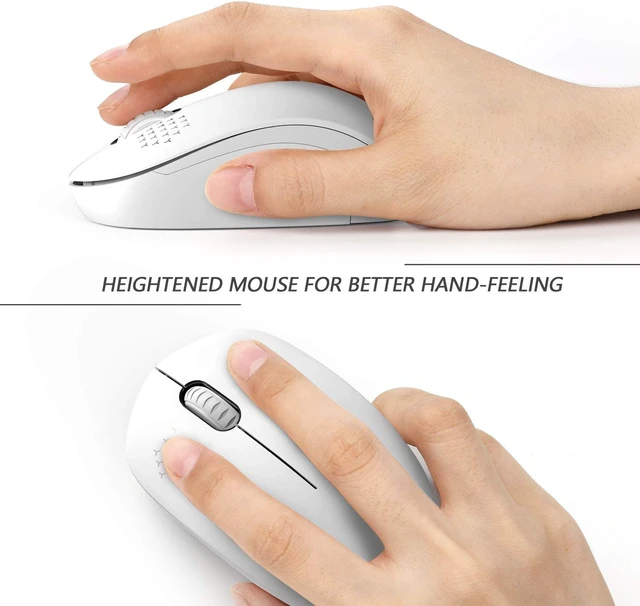 Alt view image 6 of 7 - Seenda Wireless Mouse, Noiseless 2.4G Cordless Mouse Portable Computer Mice with USB Nano Receiver for PC, Tablet, Laptop and Windows/Mac/Linux - White