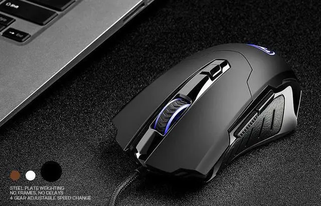 Alt view image 7 of 7 - CORN T11  Ergonomic Design, Cool Exterior 6 Buttons USB Wired 2400DPI Gaming Mouse  - Black