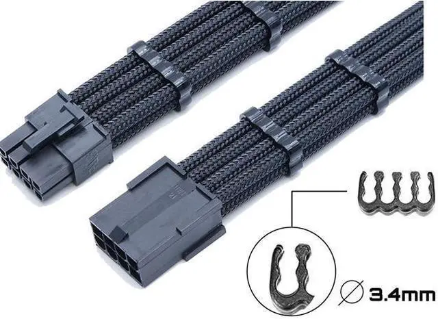 Alt view image 5 of 6 - 24 Pieces Set = 24-pin x 4, 8-pin x 12, 6-pin x 8 Cable Comb for 3 mm Cable Gesleeved Up To 3.4 mm/0.13inch) Black