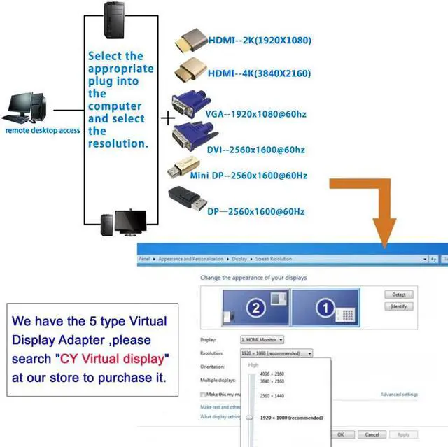 Alt view image 6 of 6 - Virtual Display Adapter DP DisplayPort Dummy Plug Headless Ghost Emulator Connector XXM8