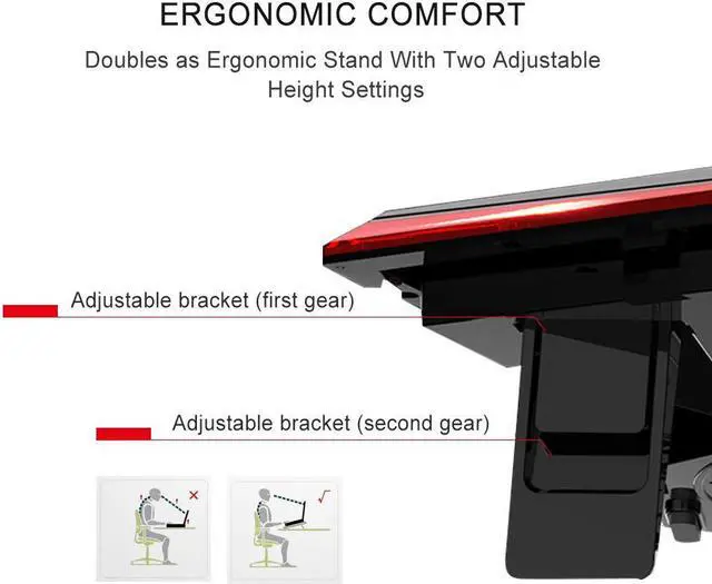 Alt view image 4 of 5 - TopMate C7 15.6-17.3-Inch Gaming Laptop Cooler Cooling Pad, Five Quite Fans and LCD Touch Screen,2400RPM Strong Wind Alien Style Designed for Gamers and Office