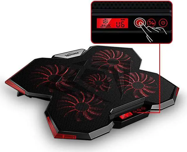 Main image of TopMate C7 15.6-17.3-Inch Gaming Laptop Cooler Cooling Pad, Five Quite Fans and LCD Touch Screen,2400RPM Strong Wind Alien Style Designed for Gamers and Office